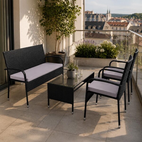 Set zahradního nábytku 4-dílný Avenberg PARIS černá