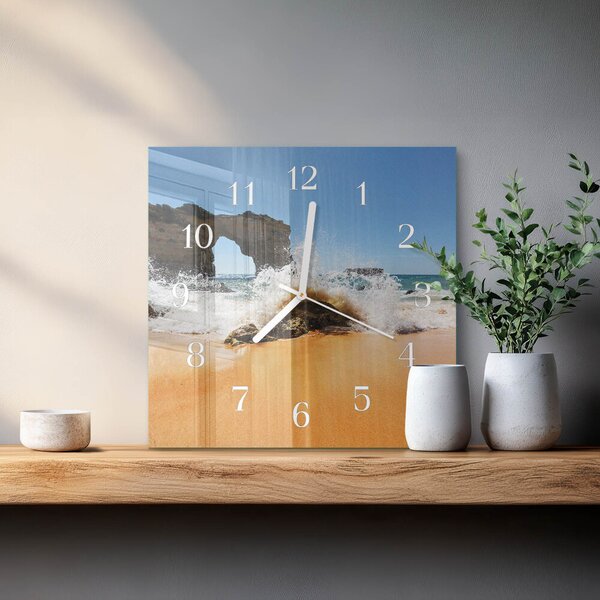 Skleněné hodiny Pláž zskb-30x30-00085842