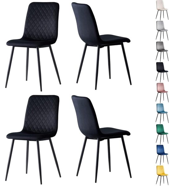 Designová jídelní židle - křeslo - Židle - Kovová židle - Sada 4 kusů - Ergonomické pohodlí