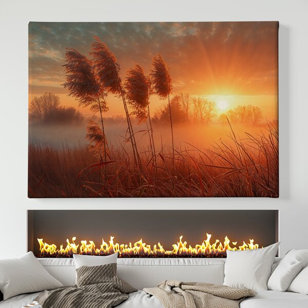 Obraz na plátně - Východ slunce ve slatinách FeelHappy.cz Velikost obrazu (šířka x výška): 40 x 30 cm