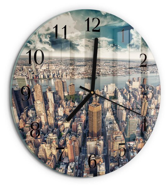 Skleněné nástěnné hodiny New York zsoc-fi30-00177043