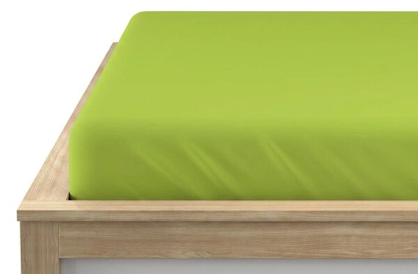 Jersey prostěradlo BASIC světle zelené 90 x 200 cm