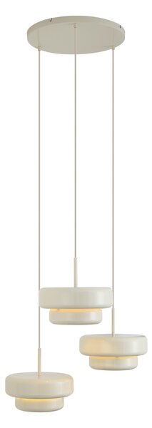 Retro závěsná lampa béžová se 3 kovovými stínidly - Ophelia