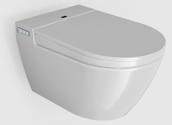 BERNSTEIN SHOWER WC 540 PRO White s vyhřívaným sedátkem a sterilizátorem - WC bez obrouček - Kompletní systém
