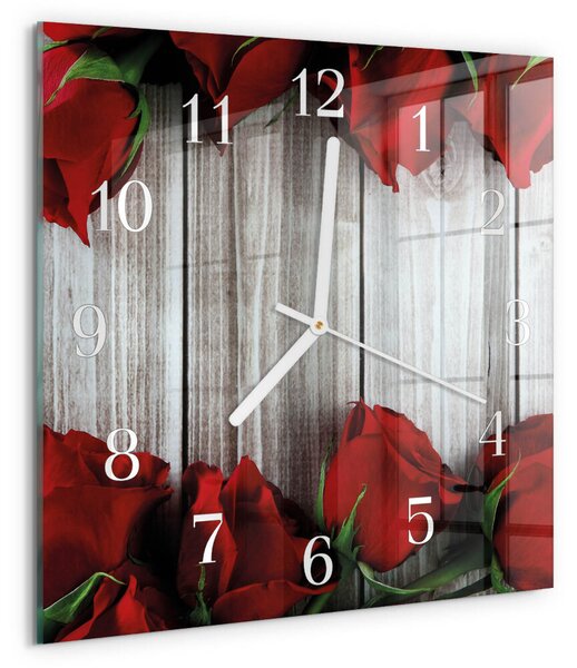 Skleněné hodiny Růžové tablety zskb-30x30-00086218