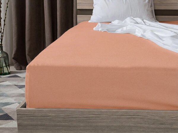 Jersey prostěradlo BASIC meruňkové 90 x 200 cm