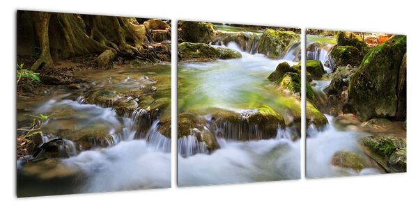 Řeka v lese - obraz (90x30cm)