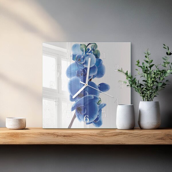 Skleněné hodiny Orchidej zskb-30x30-00084723