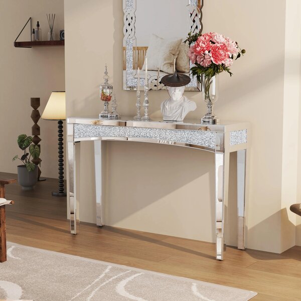 Konsole s zrcadlem - Příruční stolek - Boční stolek - Toaletní stolek - Moderní design se zrcadlovým povrchem - Šířka 120 cm