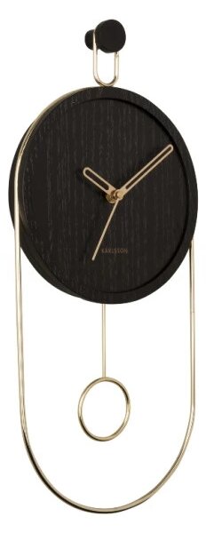 Designové kyvadlové nástěnné hodiny 5892BK Karlsson 46cm