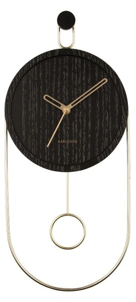 Designové kyvadlové nástěnné hodiny 5892BK Karlsson 46cm