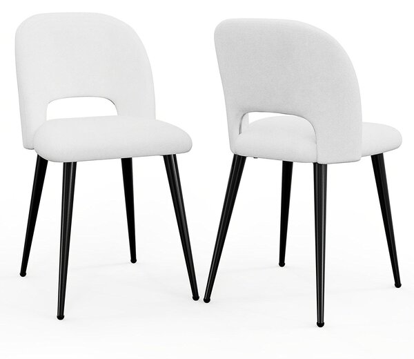 Sada dvou jídelních židlí ve stylu art deco s kovovou konstrukcí a ergonomickým designem