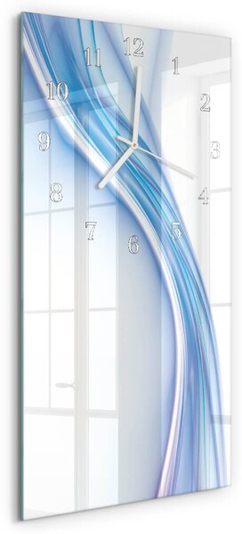 Skleněné hodiny vertikální Modrá abstrakce zsppb-30x60-00091423