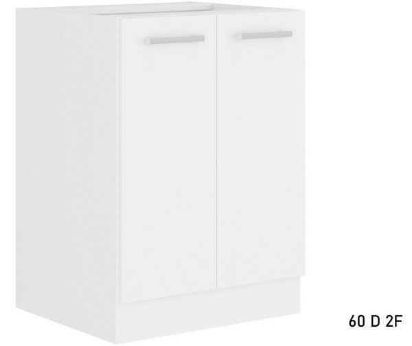 Kuchyňská skříňka dolní dvoudveřová EKO WHITE 60D 2F BB, 60x82x52, bílá