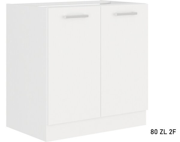 Kuchyňská skříňka dřezová EKO WHITE ZL 2F BB, 80x82x52, bílá
