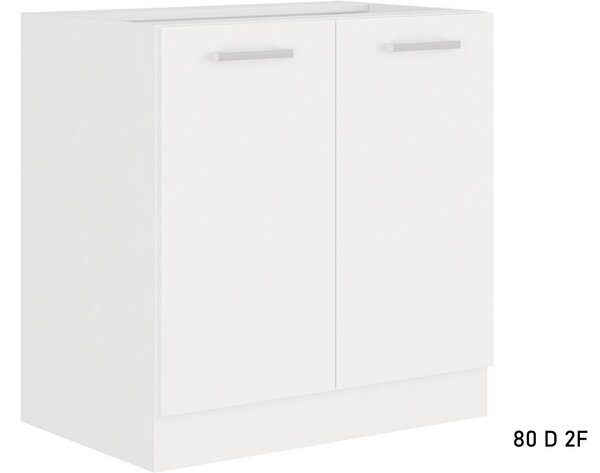 Kuchyňská skříňka dolní dvoudveřová ALBERTA 80D 2F BB, 80x82x52, bílá