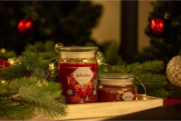 Vonná svíčka Emocio Mulled Wine 93×142 mm se skleněným víčkem
