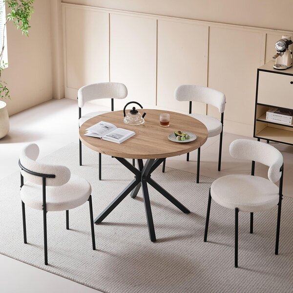 Jídelní židle – Sada 4 kusů – Bistro židle – Design v retro stylu – Čalounění z veluru – Kovová konstrukce