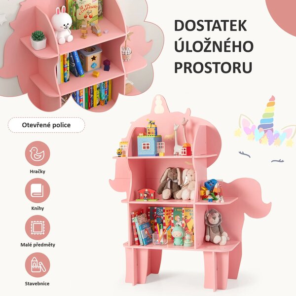 Dětská knihovna motiv jednorožec, růžová TP10192PI