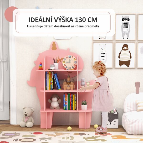 Dětská knihovna motiv jednorožec, růžová TP10192PI