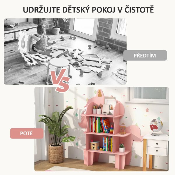Dětská knihovna motiv jednorožec, růžová TP10192PI