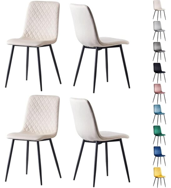 Jídelní židle - Designová židle - Židle - křeslo - Moderní židle - Sada 4 kusů - S kovovými nohami