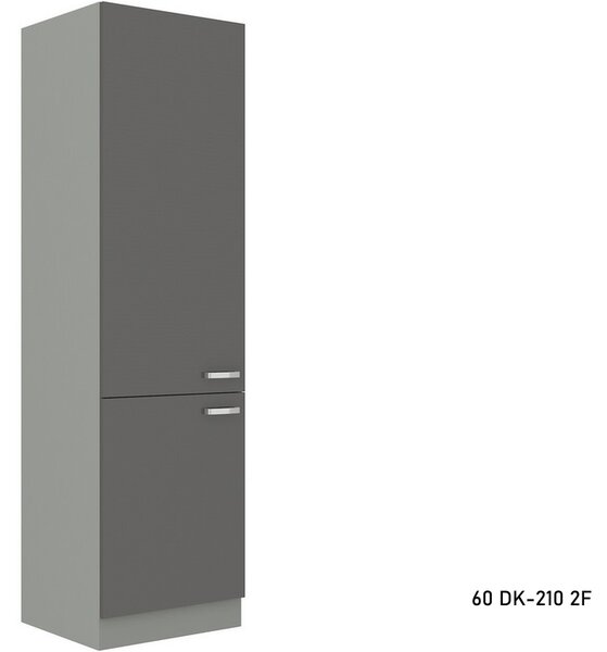 Kuchyňská skříňka vysoká GRISS 60 DK-210 2F, 60x210x57, šedá/šedá lesk