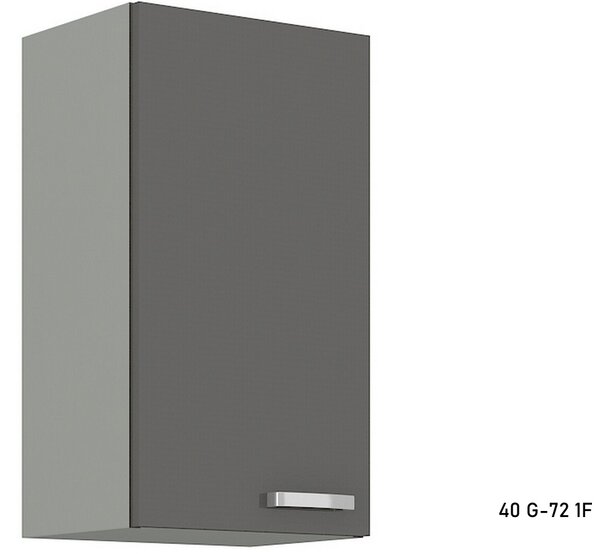 Kuchyňská skříňka horní svislá GRISS 40 G-72 1F, 40x71,5x31, šedá/šedá lesk