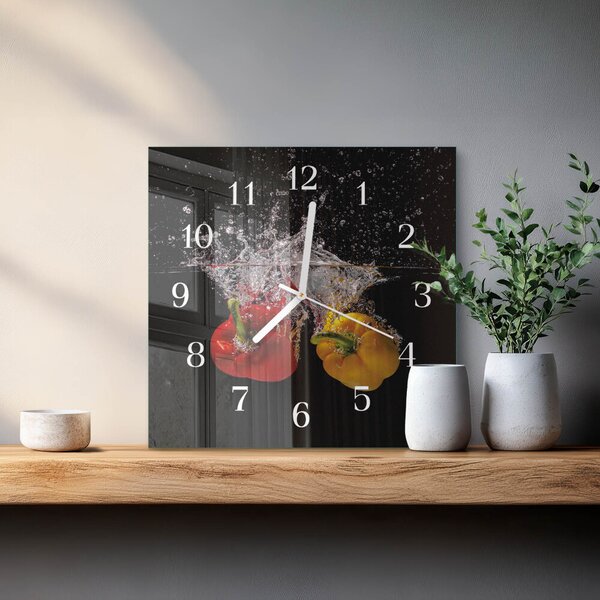 Skleněné hodiny Pepř zskb-30x30-00090304