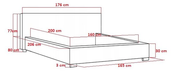 Čalouněná postel ROGGER slim, 160x200, bílá ekokůže