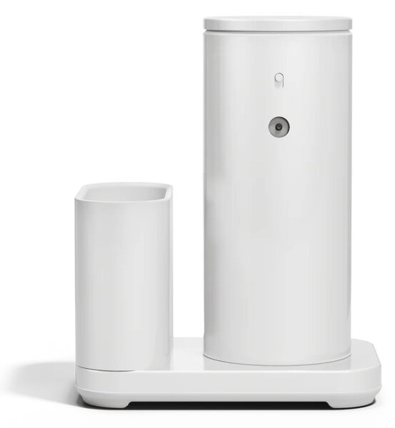 Simplehuman bezdotykový dávkovač - 266 ml + držák na houbičku, bílá ocel