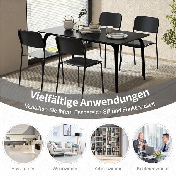 Židle - Jídelní židle - Židle s tvarovaným sedákem - Skládací židle - Kuchyňská židle - Sada 4 kusů - Design bez opěrek
