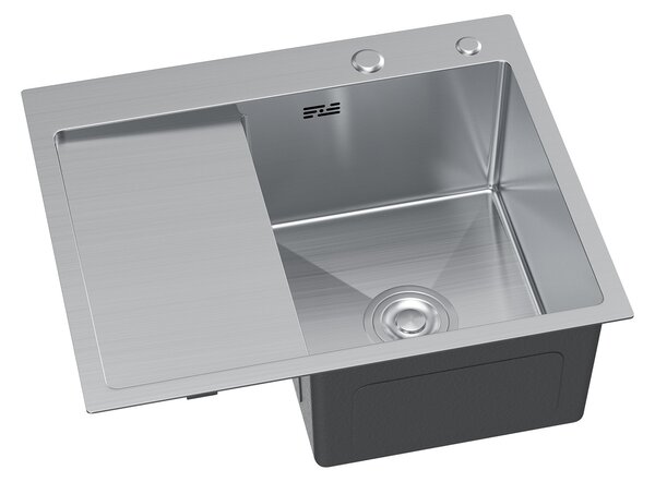Erga HD, 1-komorový ocelový dřez 580x480x210 mm, pravý, ocelová, ERG-MLS-HD5848R