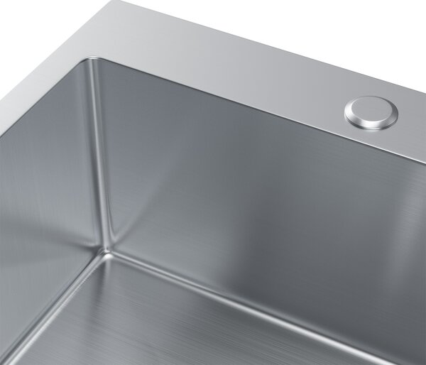 Erga HD, 1-komorový ocelový dřez 500x450x210 mm, ocelová, ERG-MLS-HD5045