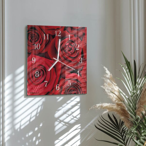 Skleněné hodiny Růže zskb-30x30-00080256