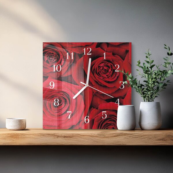 Skleněné hodiny Růže zskb-30x30-00080256