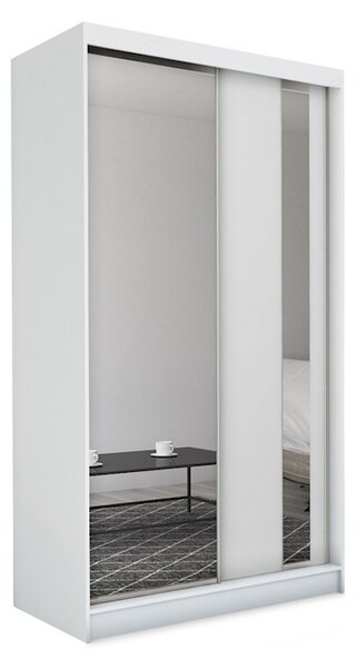 Skříň s posuvnými dveřmi a zrcadlem GRACJA, 150x216x61, bílá