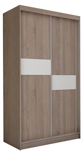 Skříň s posuvnými dveřmi ADRIANA, 150x216x61, sonoma/bílé sklo