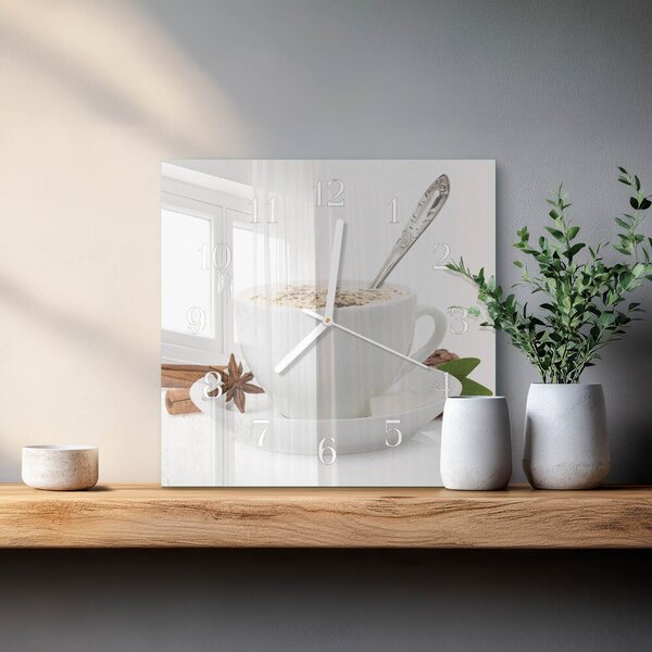 Skleněné hodiny Šálek anýzu zskb-30x30-00085350