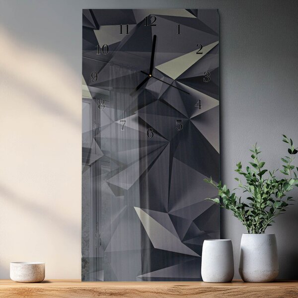 Skleněné hodiny vertikální Trojúhelníky zsppc-30x60-00171407
