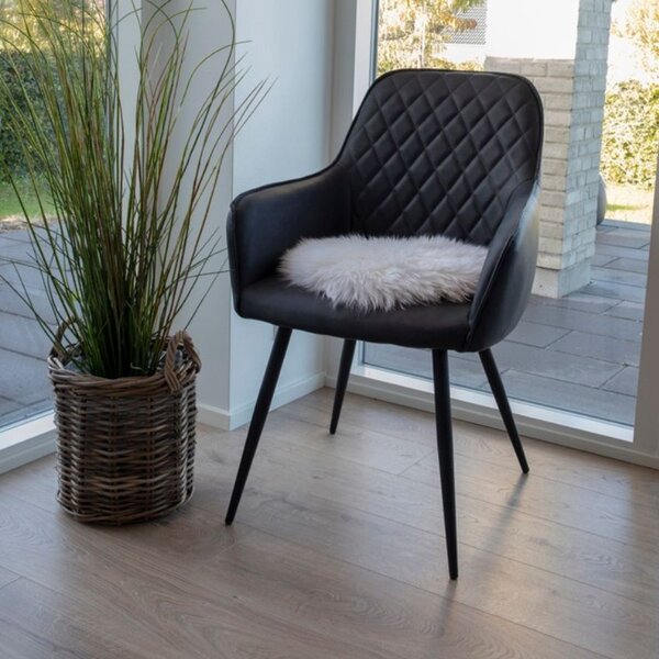 Nordic Living Bílý podsedák Lenny 35 cm z ovčí kůže