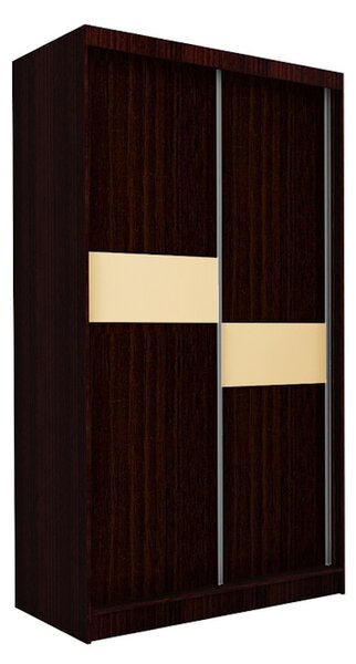 Skříň s posuvnými dveřmi LIVIA, 150x216x61, wenge/sklo vanilka