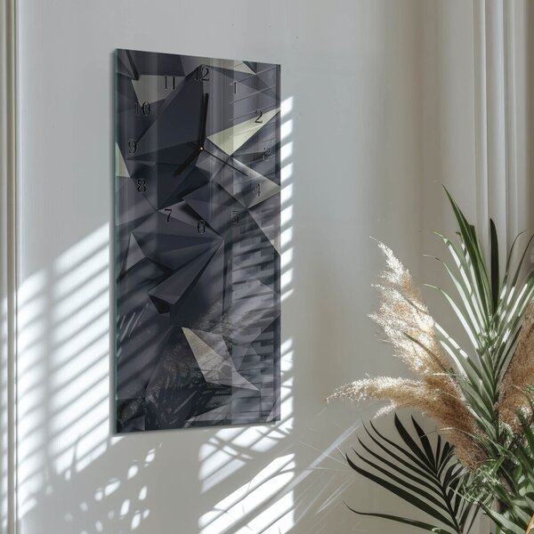 Skleněné hodiny vertikální Trojúhelníky zsppc-30x60-00171407