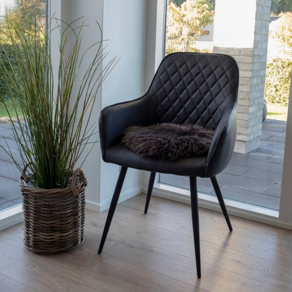 Nordic Living Hnědý podsedák Lenny 35 cm z ovčí kůže