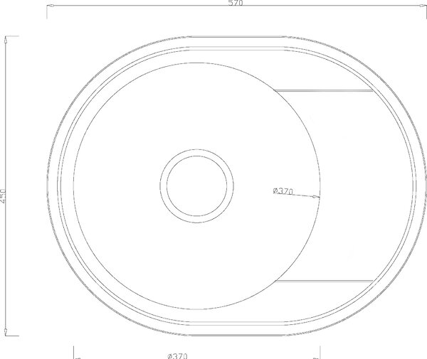 Erga HD, 1-komorový ocelový dřez 570x450x160 mm s krátkým odkapávačem, ERG-MLS-HD5745S