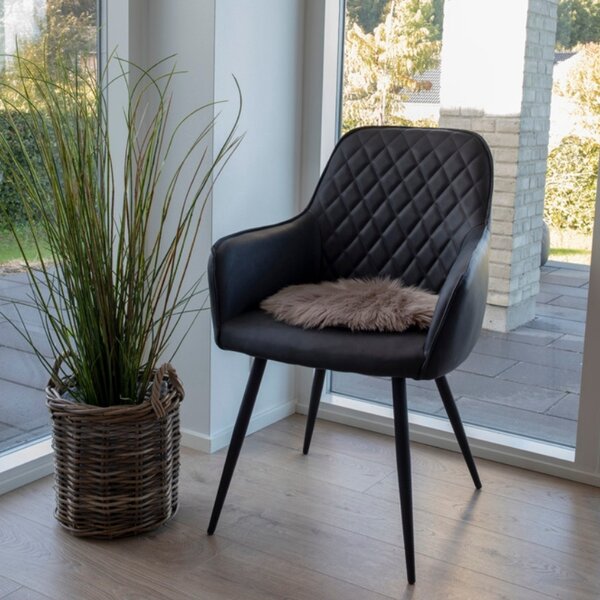 -25 % Dny MOMENTI– Nordic Living Světle hnědý podsedák Lenny 35 cm z ekokůže