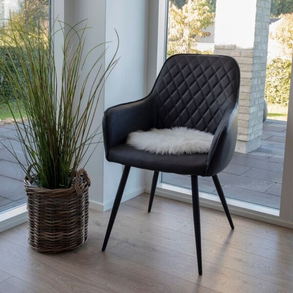 Nordic Living Bílý podsedák Lenny 35 cm z ekokůže