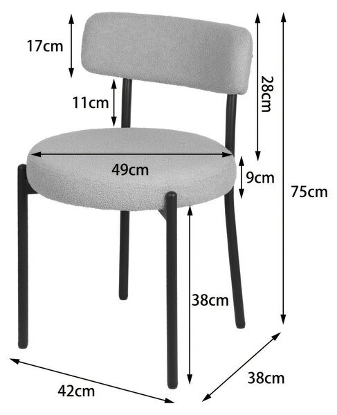 Jídelní židle - Židle s opěradlem ve tvaru sedáku - Kuchyňské židle - Židle k jídelnímu stolu - Sada 4 židlí - Čalounění