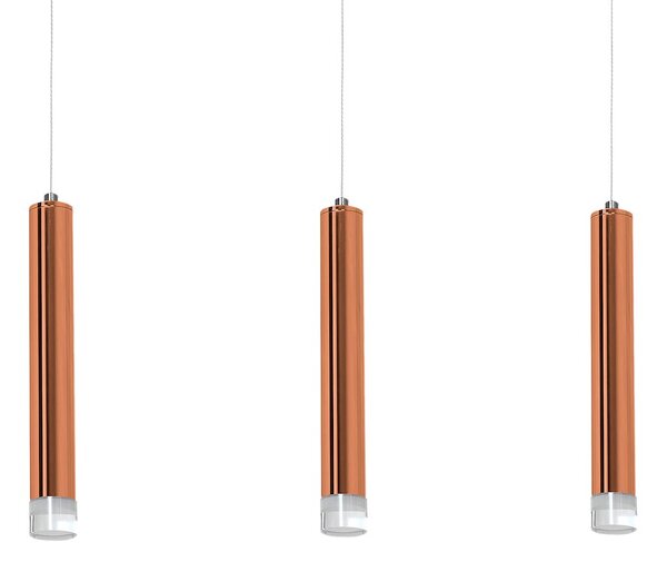 Závěsné svítidlo Copper, 3x měděné kovové stínítko, c