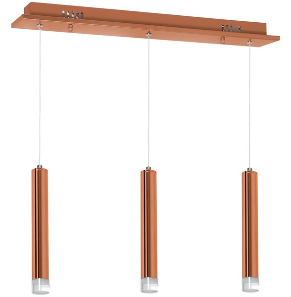 Závěsné svítidlo Copper, 3x měděné kovové stínítko, c